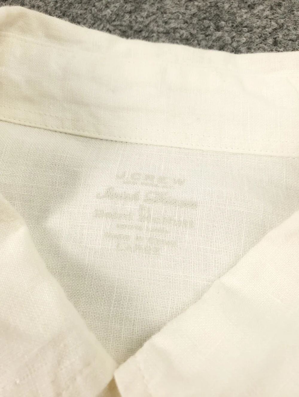 J. Crew Cream MEN’s  Linen-Blend Button-Down Shirt. Slim Fit